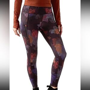 Athleta Rainier Tight Women's Night Bloom Black Color Size Large Tall